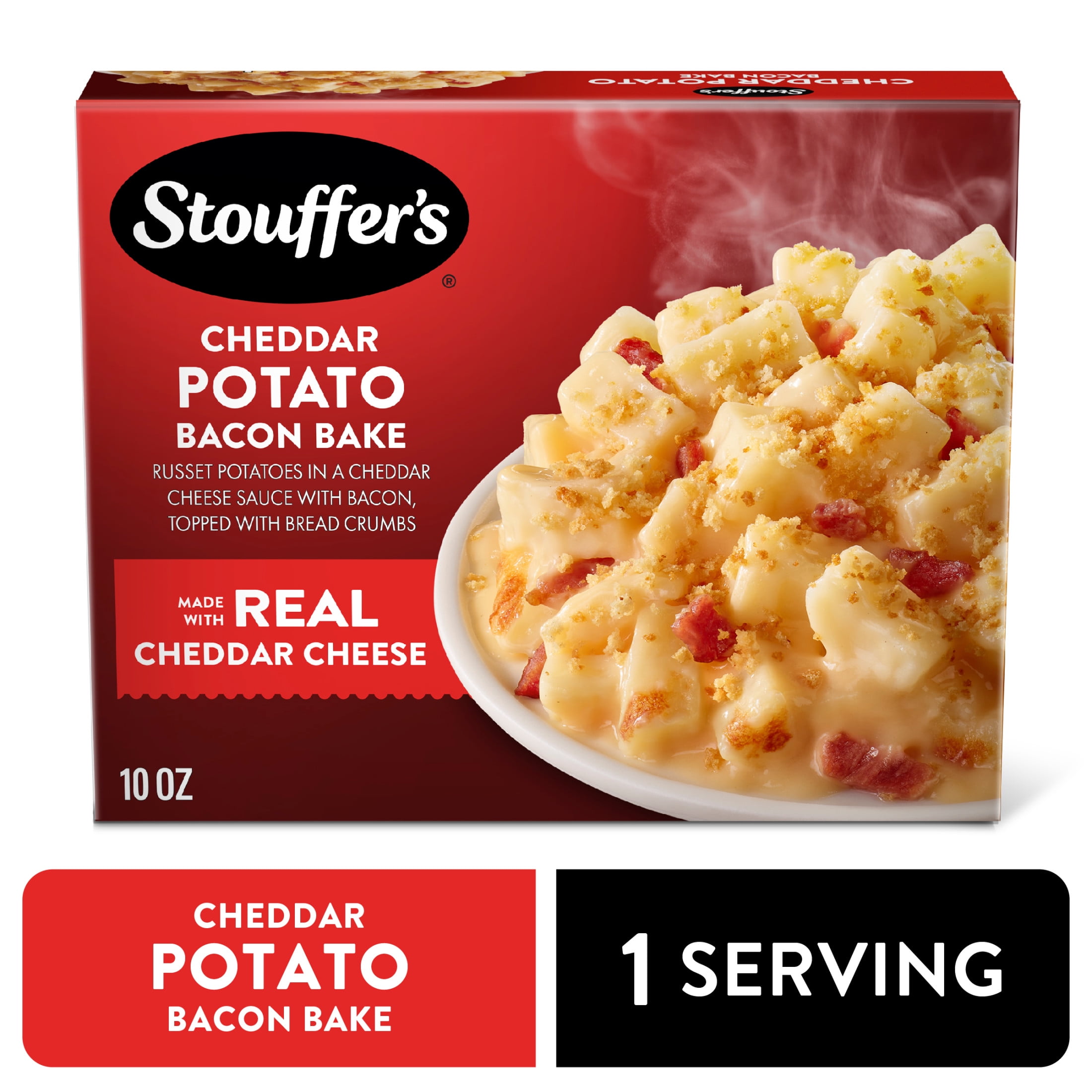 Stouffers Cheddar Potato Bacon Bake, Single Serve Frozen Meals, Frozen Dinner, 10 oz (frozen)