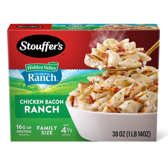 Stouffer’s Chicken Bacon Ranch Pasta Bake, Family Size, Frozen Family Dinners 30 oz