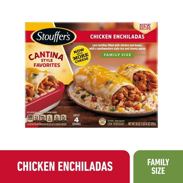 Stouffer's Chicken Enchiladas Family Size Frozen Meal, 30 oz (Frozen ...