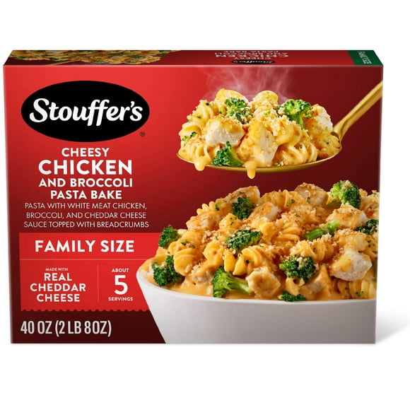 Stouffers Cheesy Chicken and Broccoli Pasta Bake, Family Size, Easy Frozen Chicken Pasta 40 oz