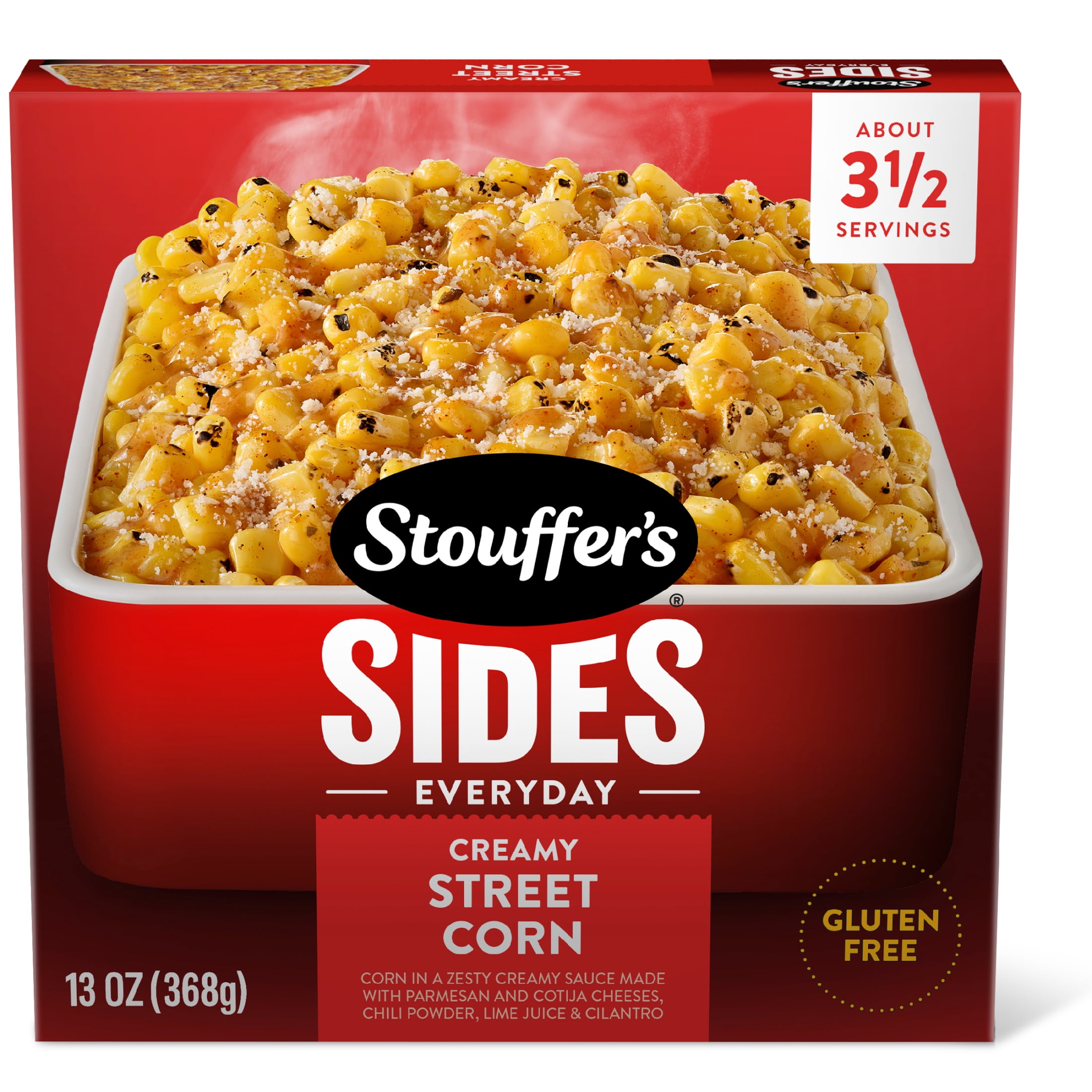 Stouffer’s Creamy Street Corn, Family Size, Frozen Street Corn, Microwave Side Dishes, 13 oz (Frozen)