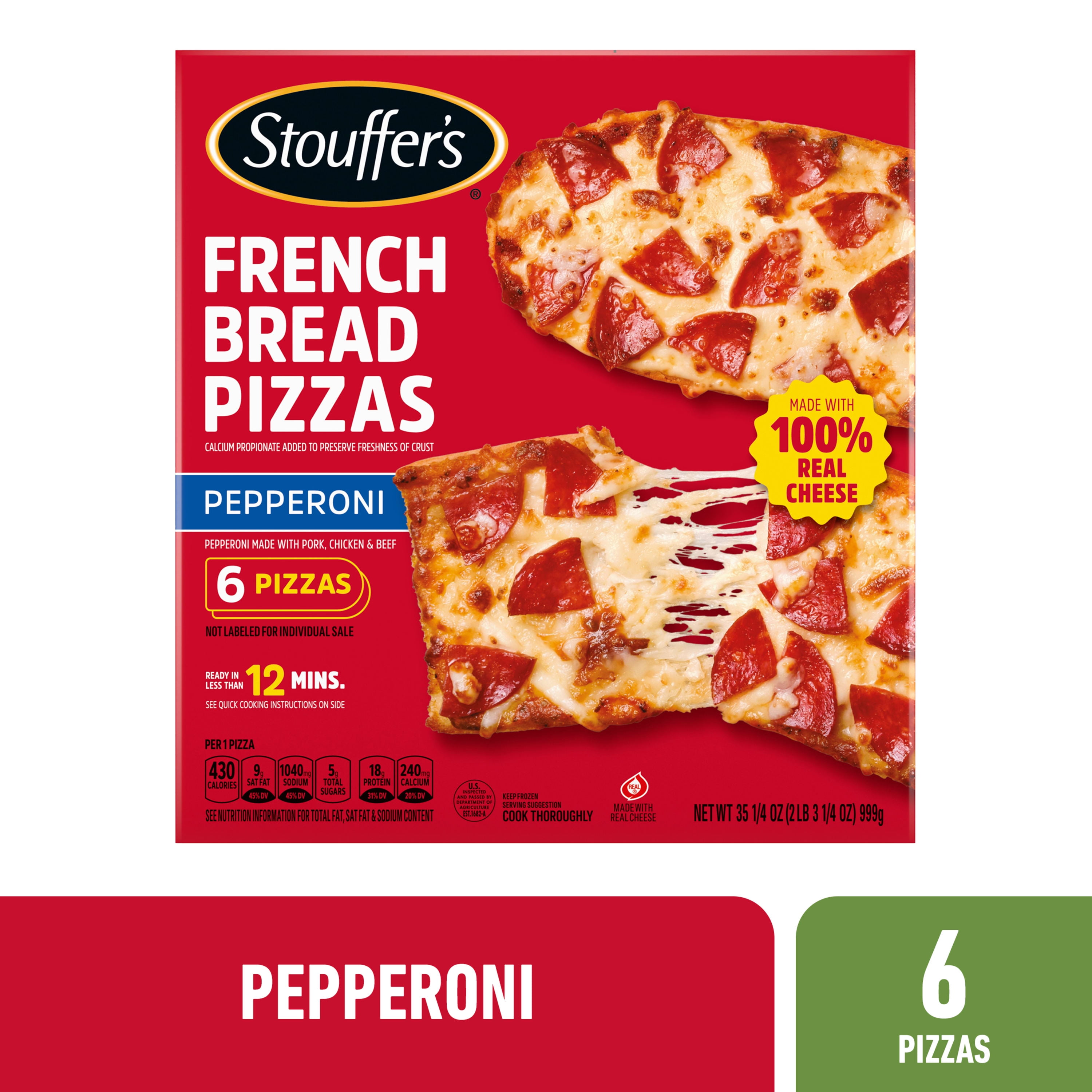 Stouffer's French Bread Pepperoni Frozen Pizza, 6 Count 6 ea