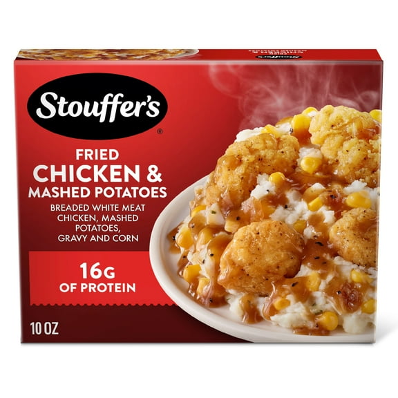 Stouffers Fried Chicken and Mashed Potatoes, Single Serve, Single Frozen Meals, 10 oz (Frozen)