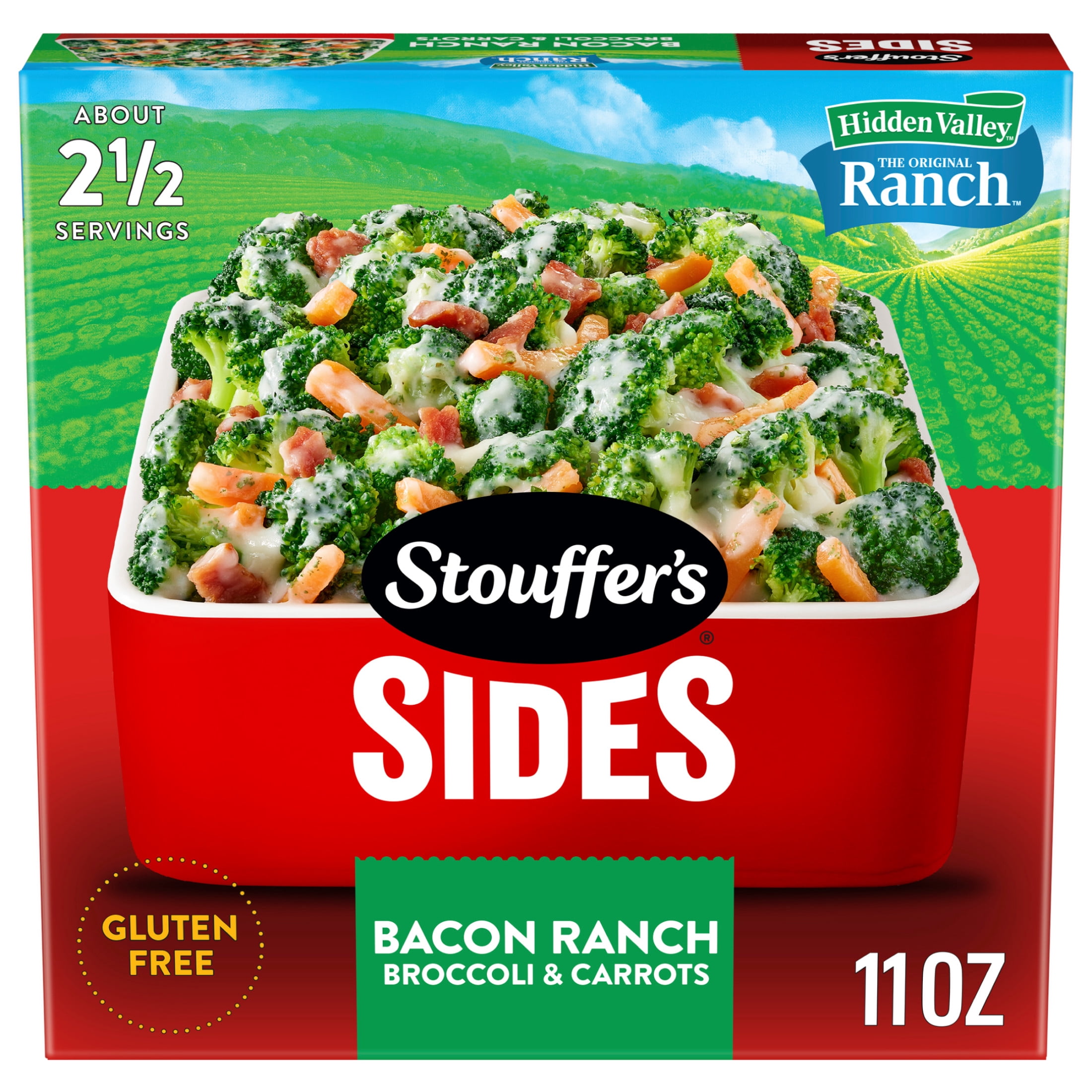 Stouffer’s Hidden Valley, Bacon Ranch Broccoli and Carrots, Side Dish, Frozen Vegetables 11 oz
