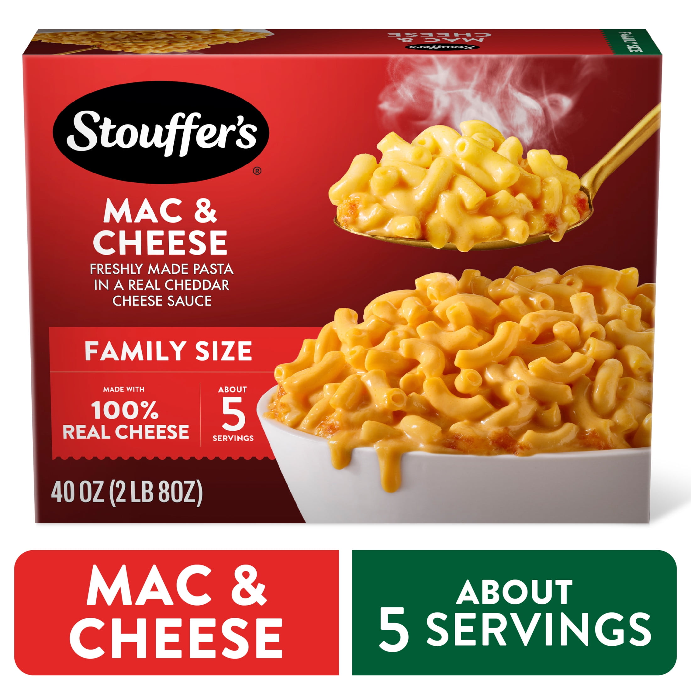 Stouffer's Macaroni & Cheese Meal for Thanksgiving, Family Size Mac and Cheese Dinner or Appetizer, 40 oz (frozen)