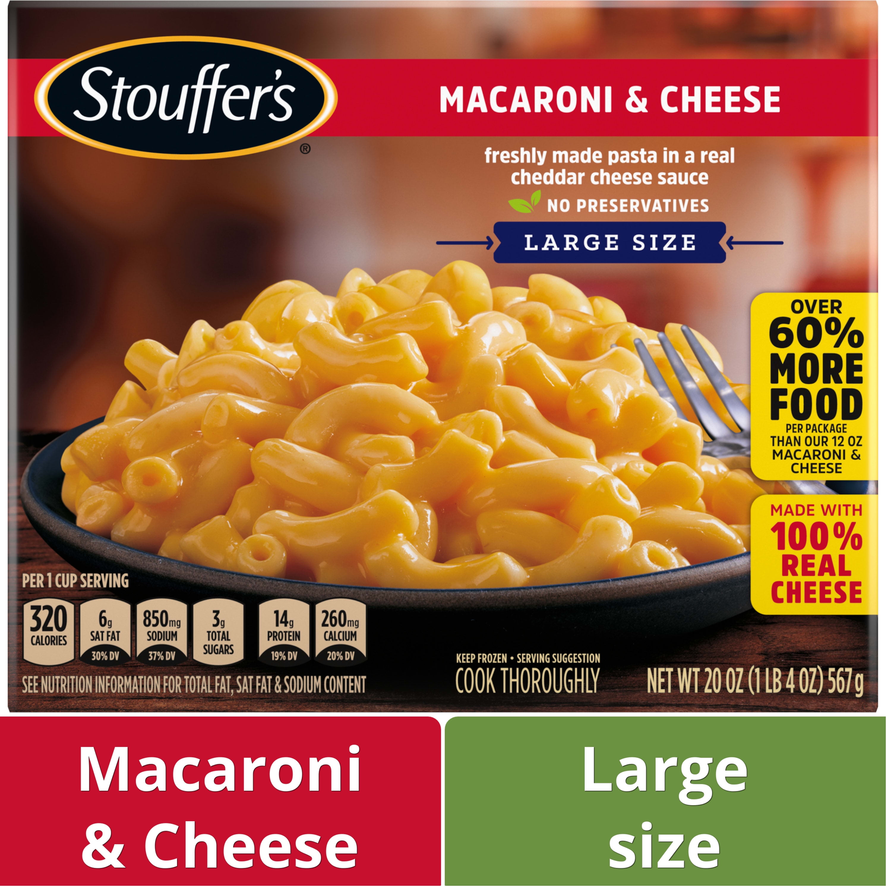 Stouffer's Macaroni and Cheese Large Size Frozen Meal, 20 oz (Frozen