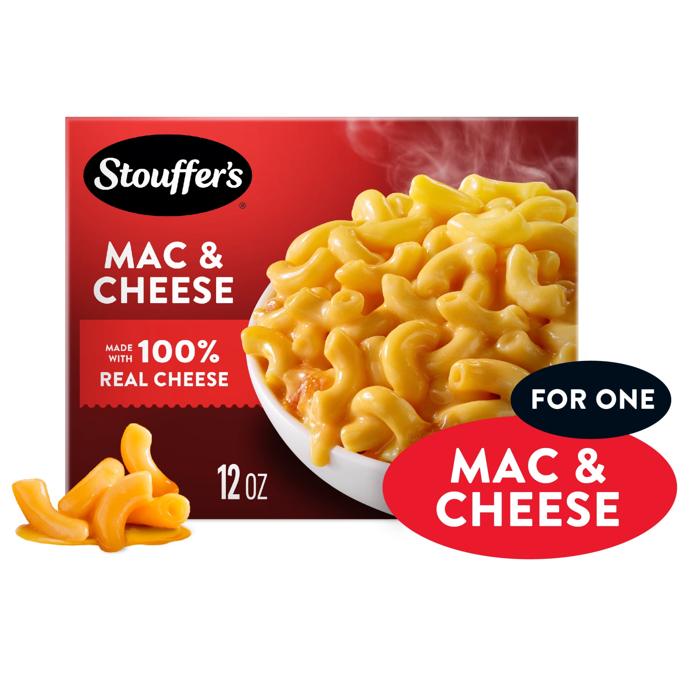 Stouffers Macaroni and Cheese Pasta, Single Serve Easy Boxed Mac and Cheese Meal, 12 oz (Frozen)