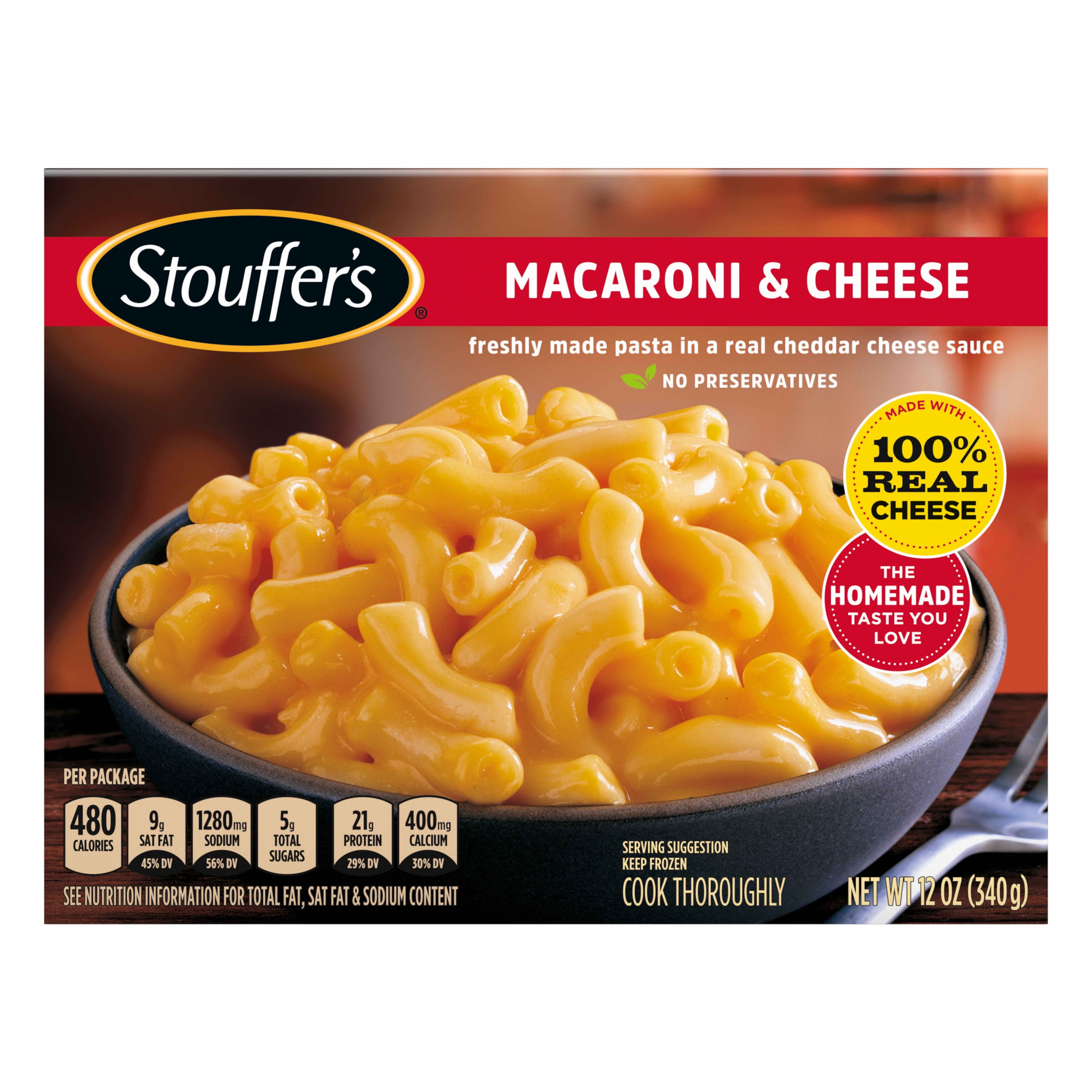 Stouffer's Macaroni and Cheese Pasta Frozen Meal, 12 oz (Frozen ...