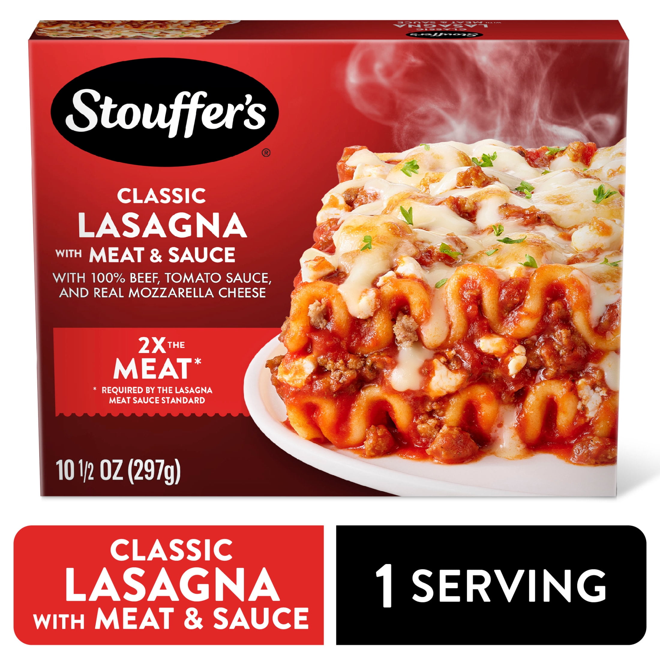 Stouffers Classic Lasagna with Meat and Sauce, Single Serve, Oven Ready, Frozen Dinners 10.5 oz