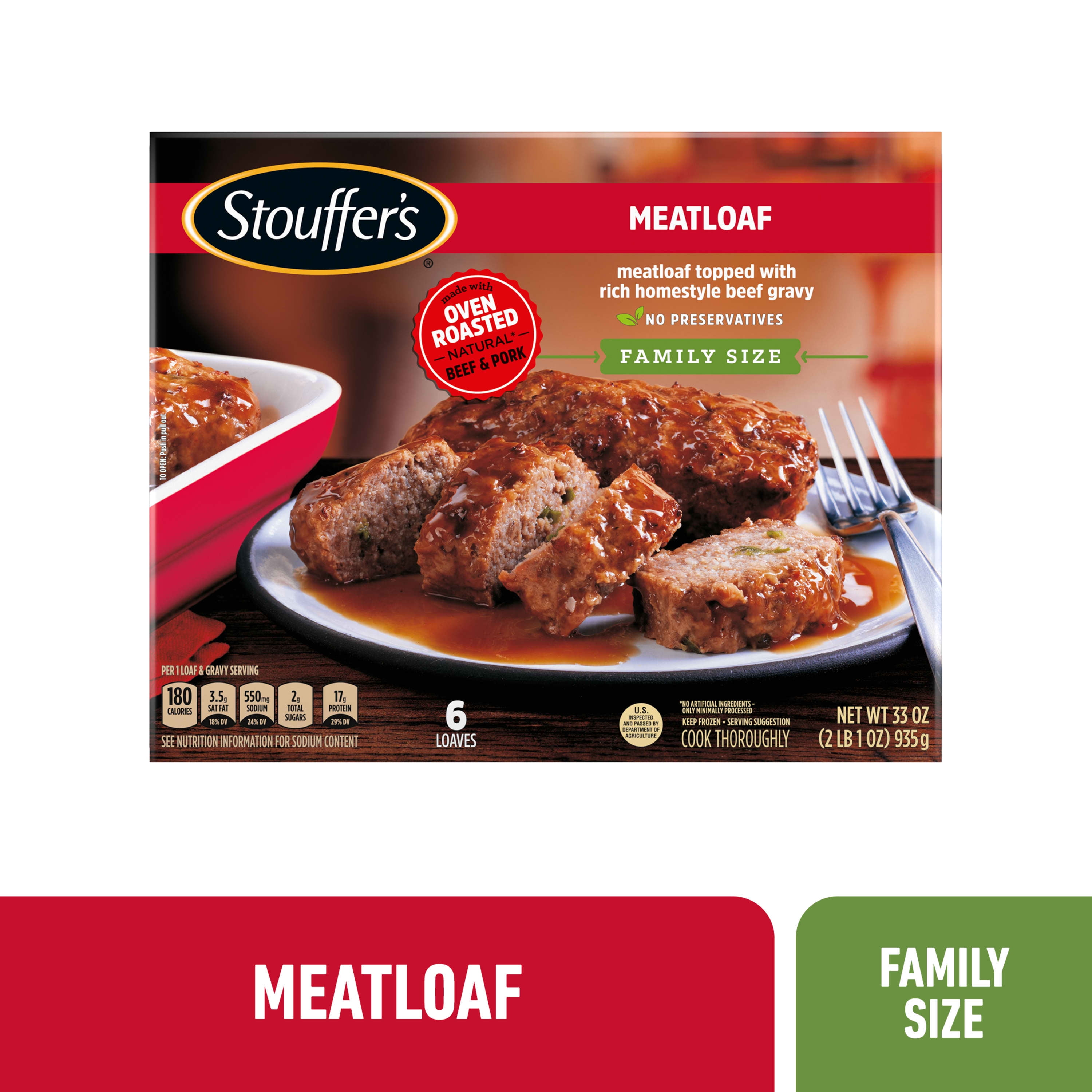 Stouffer's Meatloaf Family Size Frozen Meal, 33 oz (Frozen)