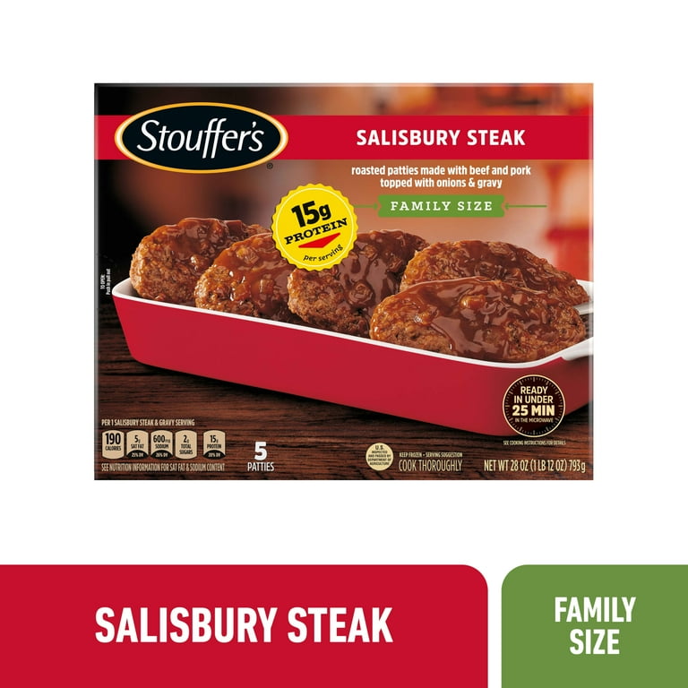 Stouffer s Salisbury Steak Family Size Frozen Meal 28 oz Frozen