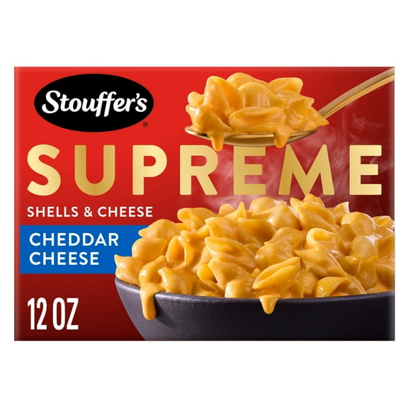 Stouffer’s Macaroni and Cheese Meal, Supreme Shells and Cheese, Cheddar Cheese Sauce, Boxed Mac and Cheese Pasta Dinner Kit, 12 oz
