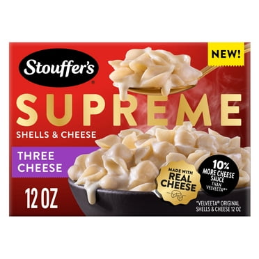 Stouffer’s Macaroni and Cheese Meal, Supreme Shells and Cheese, Three Cheese Sauce, Boxed Mac and Cheese Pasta Dinner Kit, 12 oz
