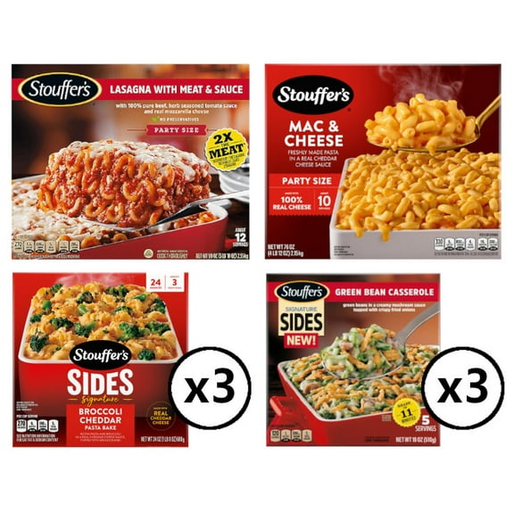 Stouffer's Team Dinner Bundle (1 Stouffer's Lasagna, 1 Stouffer's Mac & Cheese, 3 Stouffer's Broccoli Cheddar Pasta Bake, 3 Stouffer's Green Bean Casserole)