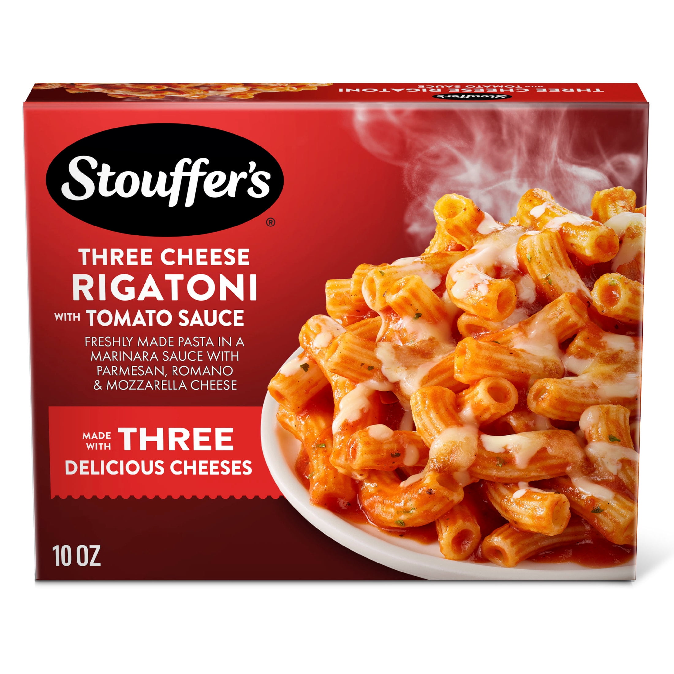 Stouffers Three Cheese Pasta, Single Serve, Frozen Rigatoni Pasta, Easy Meals 10 oz