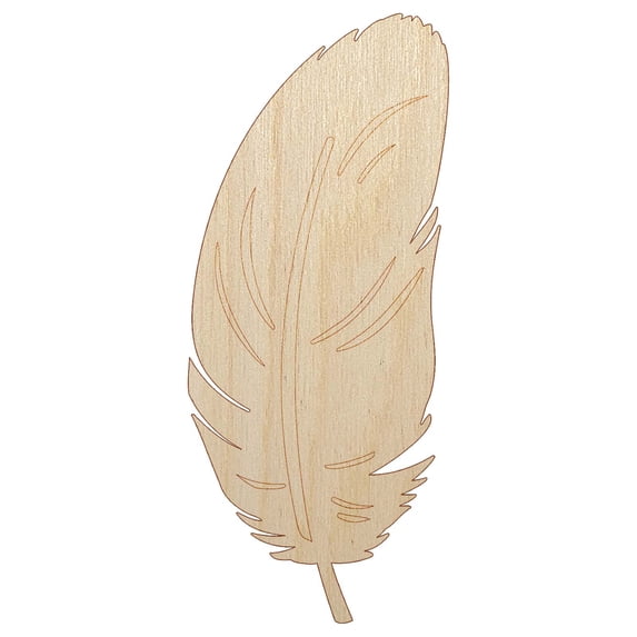 Stout Bird Feather Wood Shape Unfinished Piece Cutout Craft DIY Projects - 4.70 Inch Size - 1/8 Inch Thick