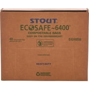 Stout  EcoSafe-6400 Compostable Compost Bags, 0.85-mil, 48 Gallons, 42" x 48", Green, Box Of 40