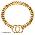 thumbnail image 1 of Stout Stainless Steel Collar Encryption Dog Ring Cuban Chain Dog Collar Pet Dog Necklace Golden Chain GOLD 14 INCHES, 1 of 8