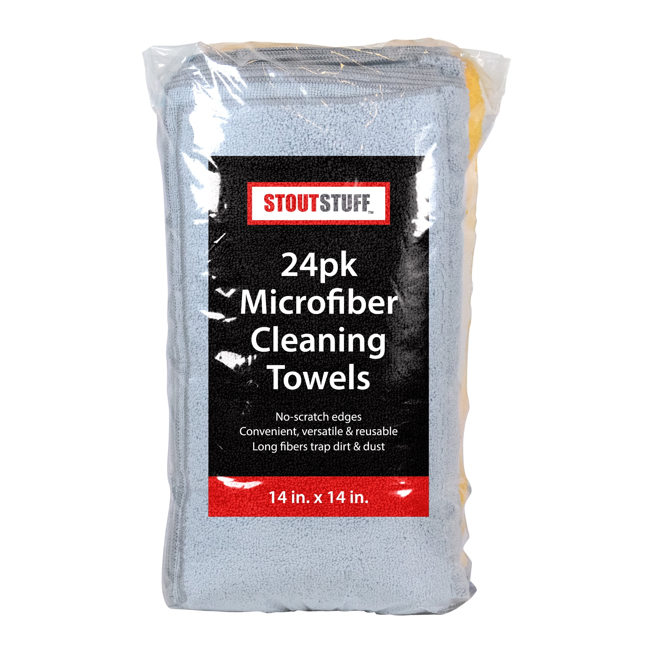 Stout Stuff Microfiber Cleaning Towels, 24 Count Multicolor