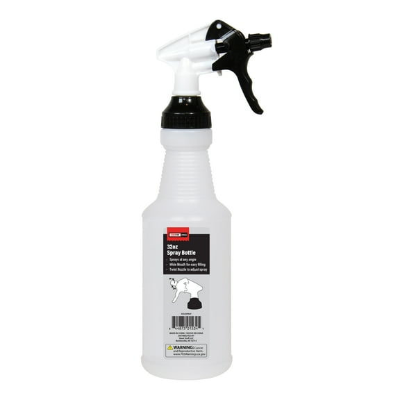 Stout Stuff Plastic Wide Mouth Empty Spray Bottle, Holds 32oz