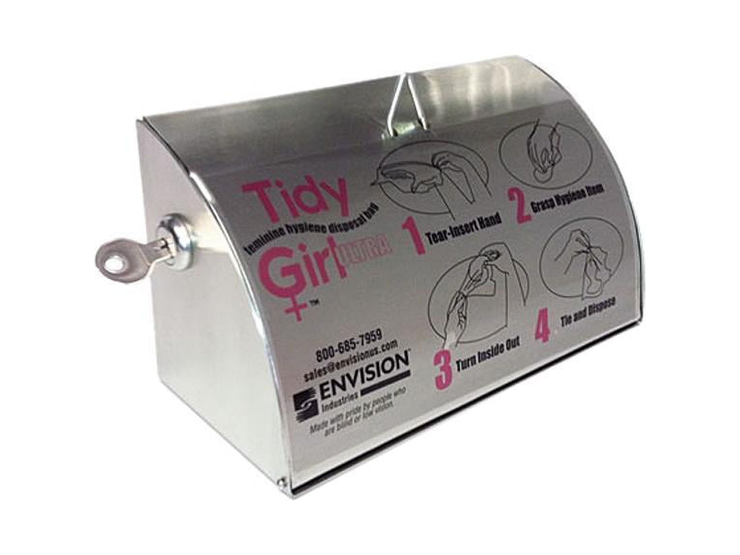 Stout® Tidy Girl Feminine Hygiene Disposal Bag Dispenser, Gray