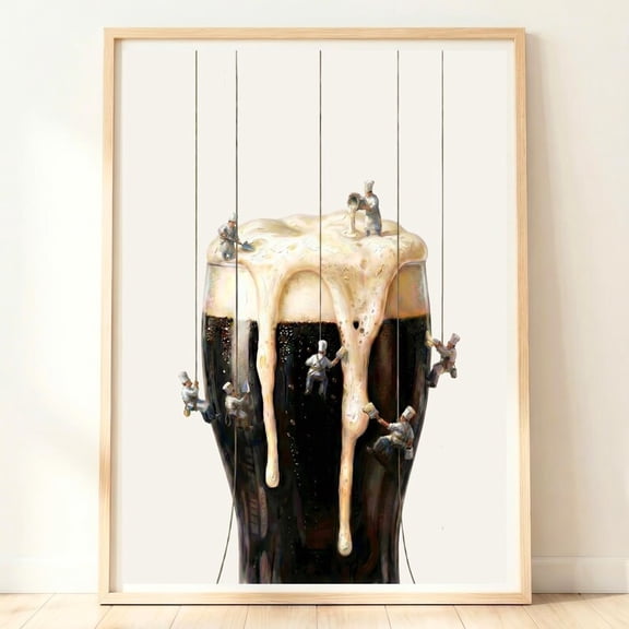 Stout Wall Art – Beer Under Construction Poster Irish Pub Decor 8x12 UNFRAMED