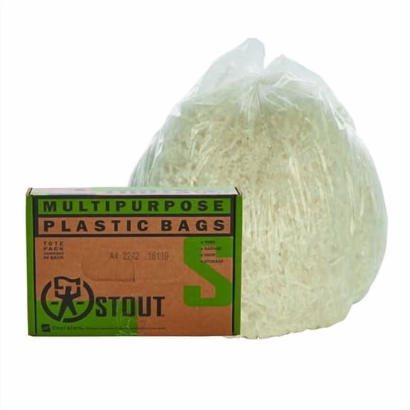 Stout by Bags LLDPE, 10 Gal, 24 X 24, Clear, Heavy 0.8 Mil, 100 Bags Per Case, Highly Puncture and Tear Resistant (GPBF-2424)