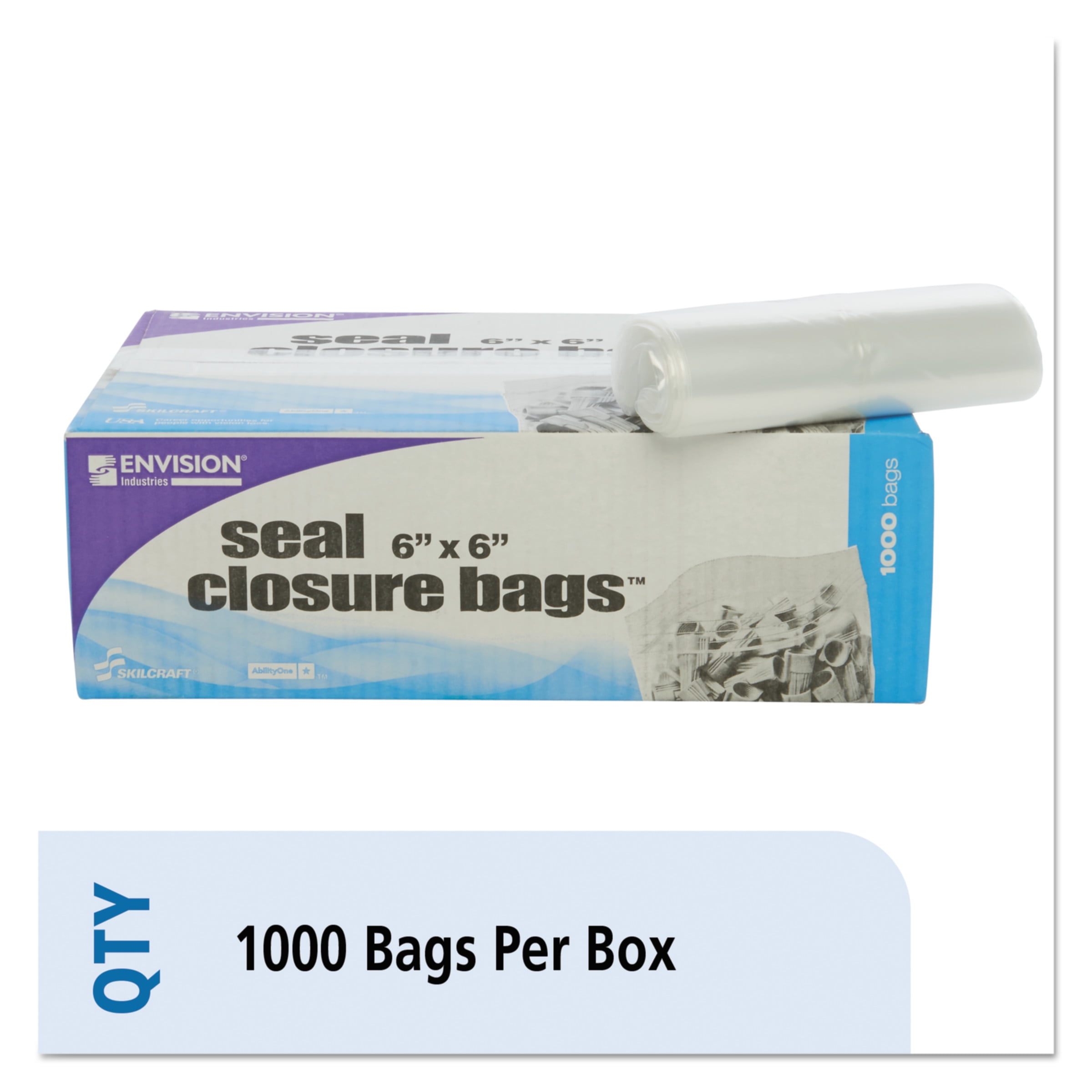 Stout by Envision Envision Zipper Seal Closure Bags, Clear, 6 x 6, 1000