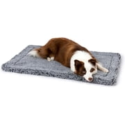 PELZIN Stoutwool Indestructible Dog Bed - Fluffy Chew Proof Dog Crate Pad - Tough Kennel Pad for Aggressive Chewers - Washable, Ideal for Large Breeds & Fits 36-Inch Crate - 35"x22", Charcoal