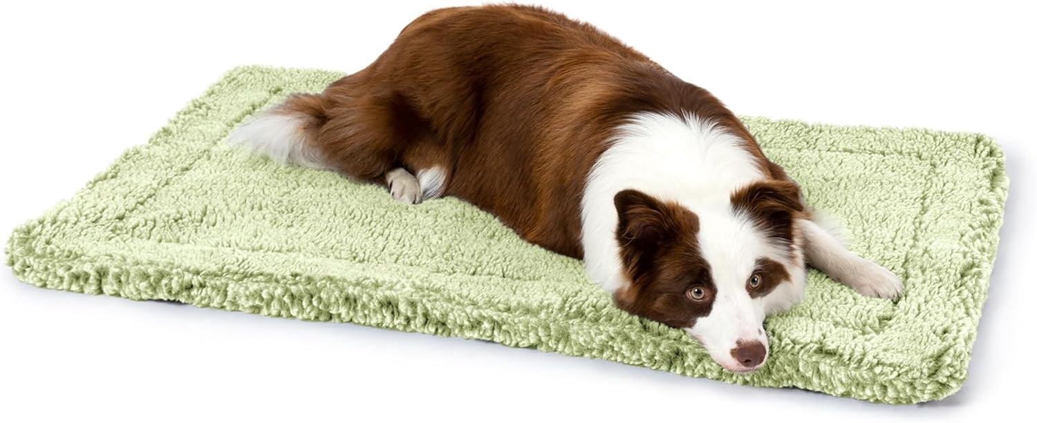 View of PELZIN Stoutwool Indestructible Dog Bed - Fluffy Chew Proof Dog Crate ...