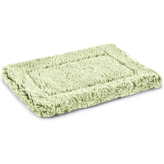 PELZIN Stoutwool Indestructible Dog Bed - Fluffy Chew Proof Dog Crate Pad - Tough Kennel Pad for Aggressive Chewers - Washable, Ideal for Toy Breeds & Fits 18-Inch Crate - 17"x11", Gleam