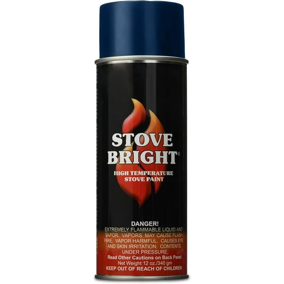Stove Bright High Temp Paint Metallic Blue - 8105 | Heat Resistant Spray for Wood Stove BBQ Grill Fireplace Engine | Satin Finish | Rust Resistant Metal Coating | Withstands 1200°F | Primer Friendly