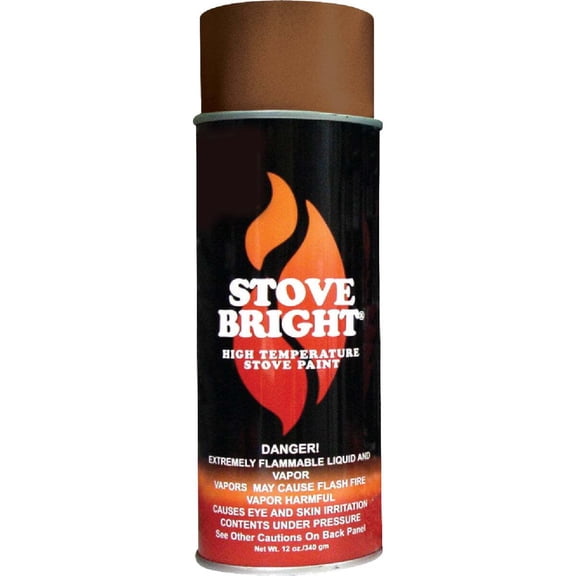 Forrest Paint Stove Bright High Heat Spray Paint Gloss - Washable - 12.75 oz, Brown