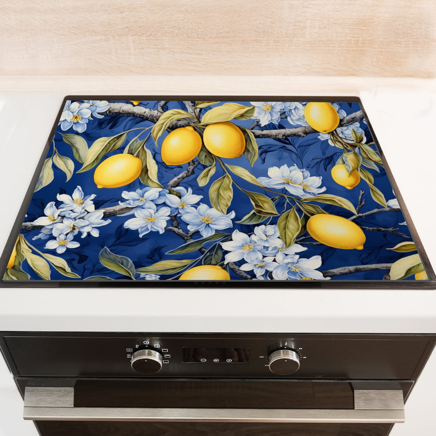 Stove Burner Cover, Vintage Lemon Tree, Heat Resistant Ceramic Cooktop Cover, Glass Induction Cooktop Protector mat, Non-slip Foldable Decoration pad for Kitchen RV (28×20 Inch)