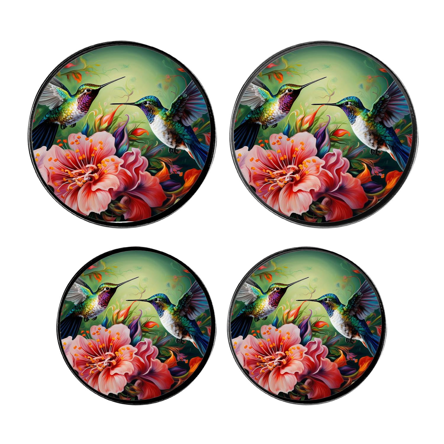 Stove Burner Covers 4 Pcs for Home Decor Cooktop Decorative ,Beautiful Hummingbird Flower Landscape Nature colorful, Round Electric Stove Burner Covers 8Inch And 10Inch