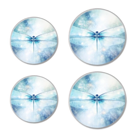 Stove Burner Covers 4 Pcs for Decorative Gas Stove Burner Cover 8Inch And 10Inch ,Dragonfly Shiny Abstract drawing