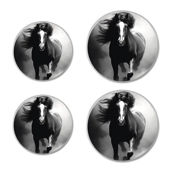 Stove Burner Covers 4 Pcs for Decorative Gas Stove Burner Cover 8Inch And 10Inch ,Horse in Dust Artwork creative pattern