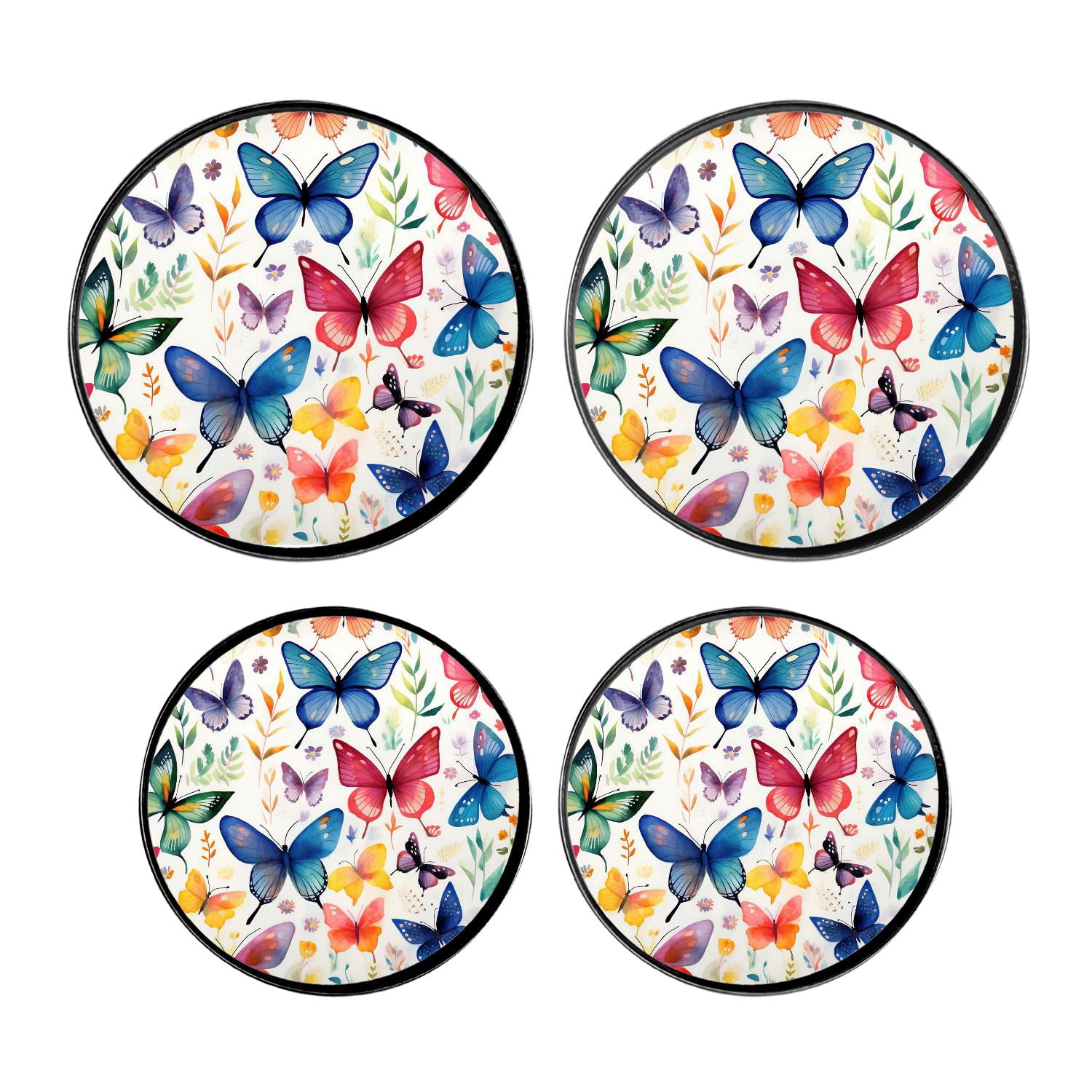 Stove Burner Covers 4 Pcs for Home Decor Cooktop Decorative ,Butterfly Pattern lovely, Round Electric Stove Burner Covers 8Inch And 10Inch