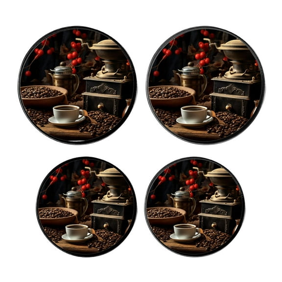 Stove Burner Covers 4 Pcs for Home Decor Cooktop Decorative ,Coffee Bean Old Style creative, Round Electric Stove Burner Covers 8Inch And 10Inch