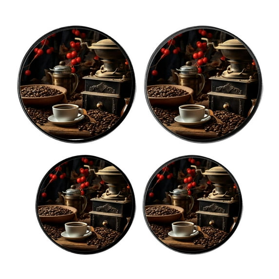 Stove Burner Covers 4 Pcs for Home Decor Cooktop Decorative ,Coffee Bean Old Style creative, Round Electric Stove Burner Covers 8Inch And 10Inch