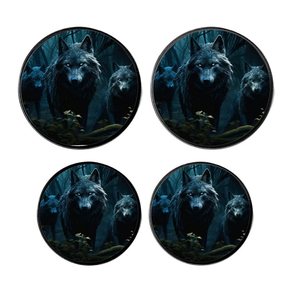 Stove Burner Covers 4 Pcs for Home Decor Cooktop Decorative ,Dark Night Wolf and Full Moon Cute, Round Electric Stove Burner Covers 8Inch And 10Inch