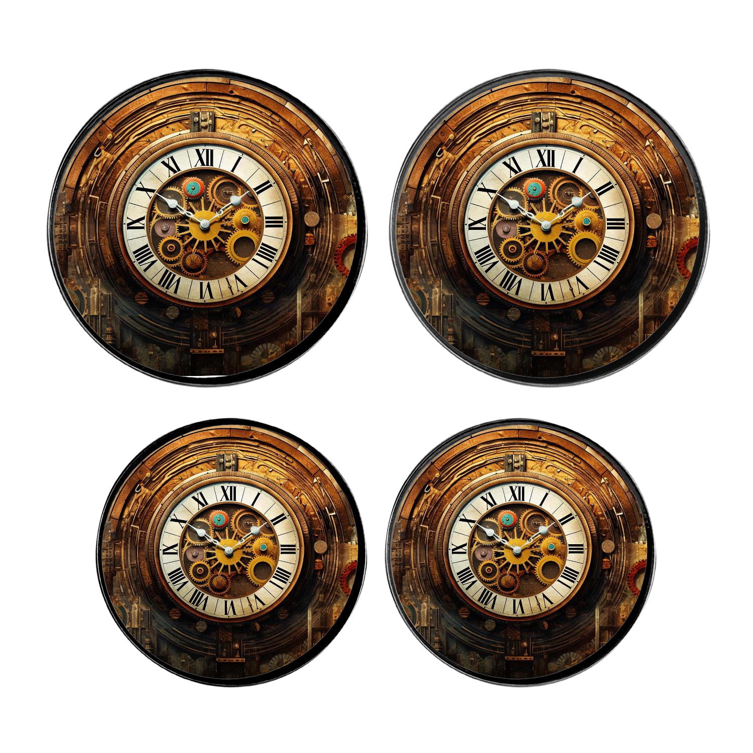 Stove Burner Covers 4 Pcs for Home Decor Cooktop Decorative ,Gear style, Round Electric Stove Burner Covers 8Inch And 10Inch