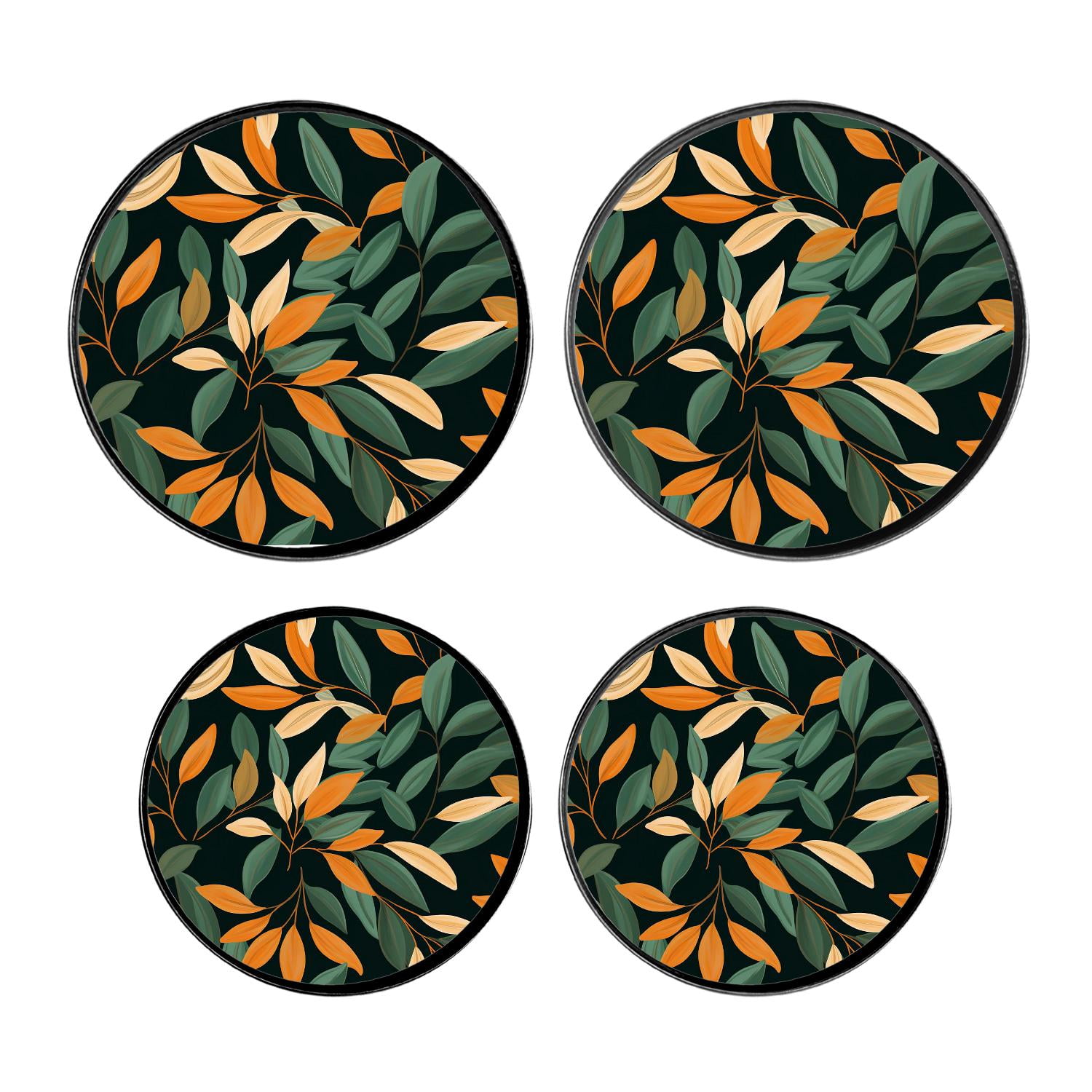 Stove Burner Covers 4 Pcs for Home Decor Cooktop Decorative ,Orange Elegant pattern, Round Electric Stove Burner Covers 8Inch And 10Inch