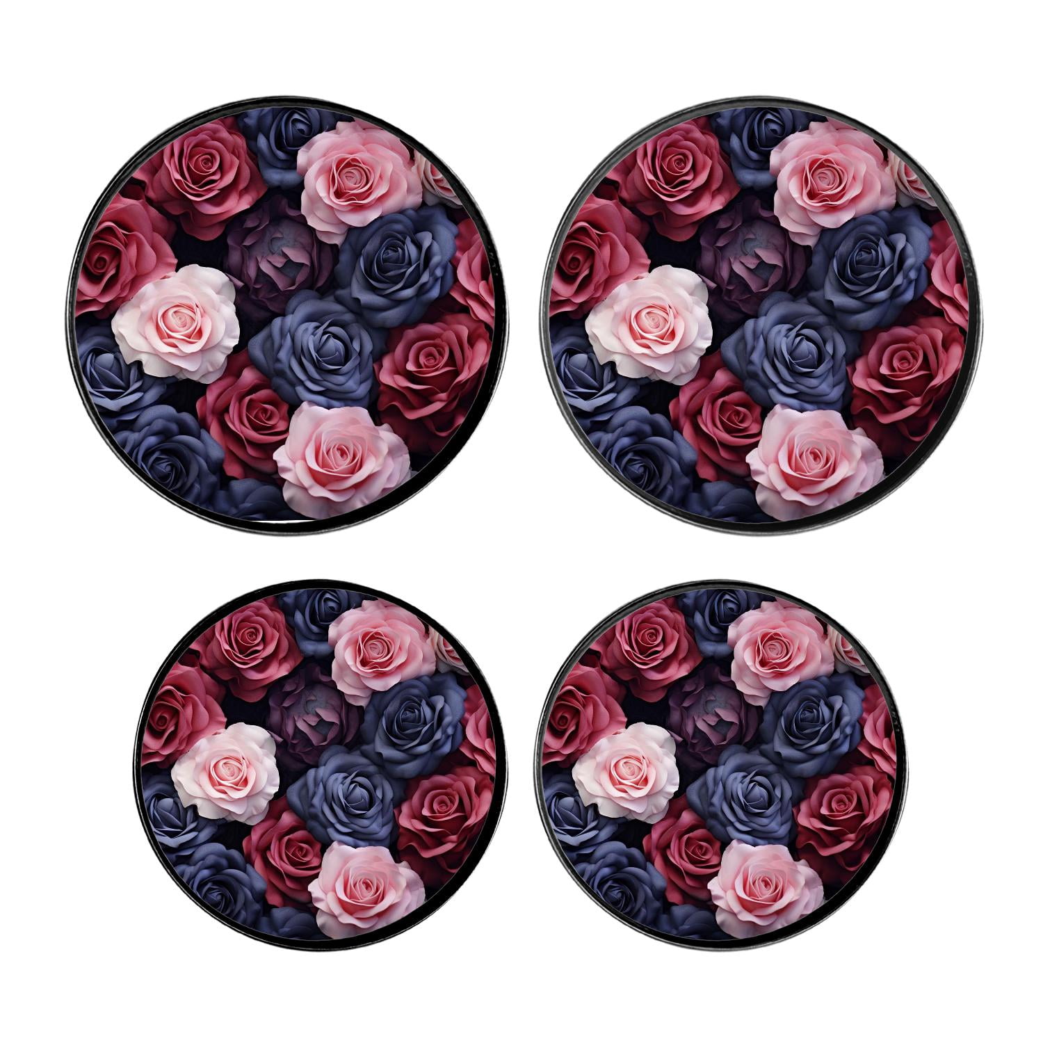 Stove Burner Covers 4 Pcs for Home Decor Cooktop Decorative ,Pink Rose image, Round Electric Stove Burner Covers 8Inch And 10Inch
