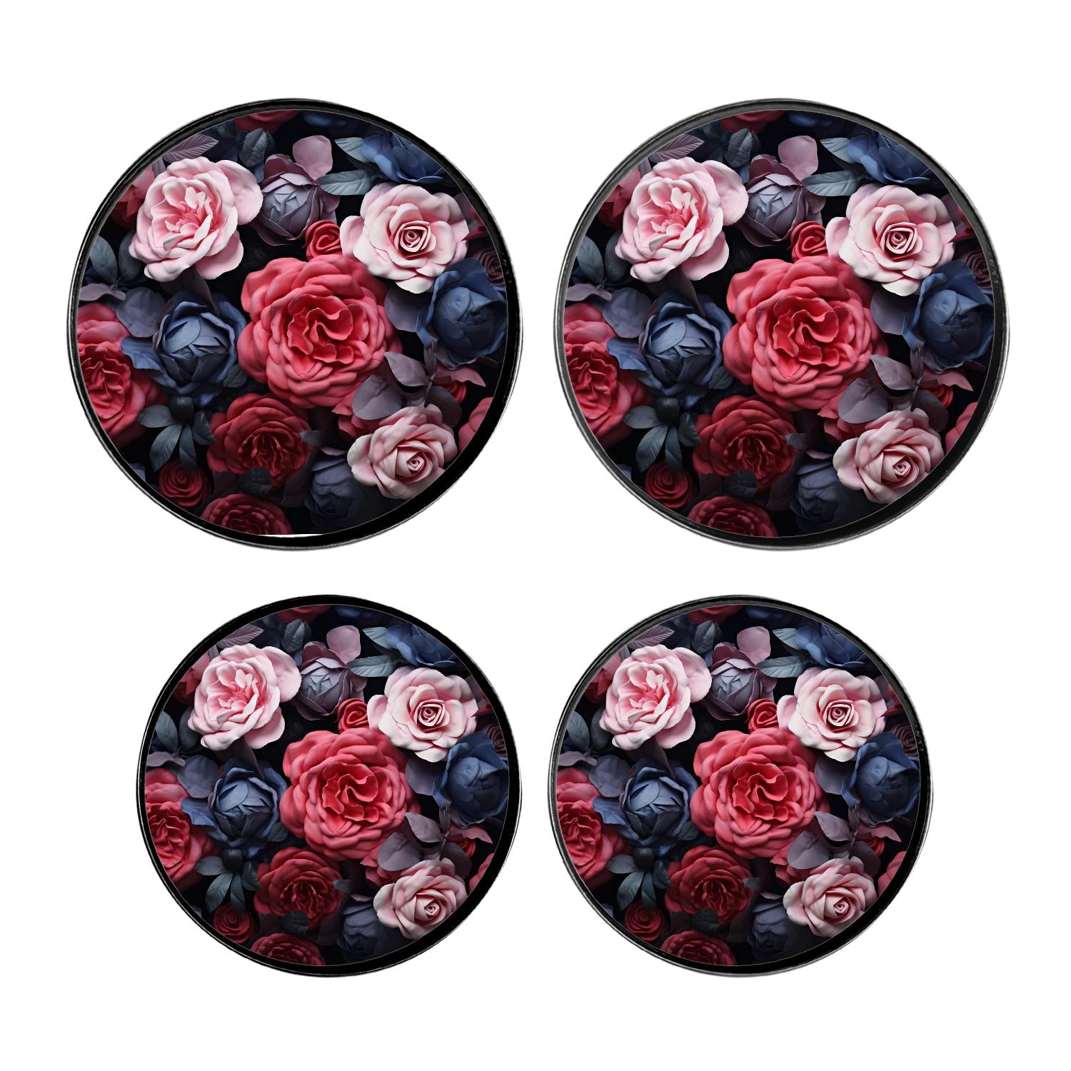 Stove Burner Covers 4 Pcs for Home Decor Cooktop Decorative ,Pink Rose picture, Round Electric Stove Burner Covers 8Inch And 10Inch
