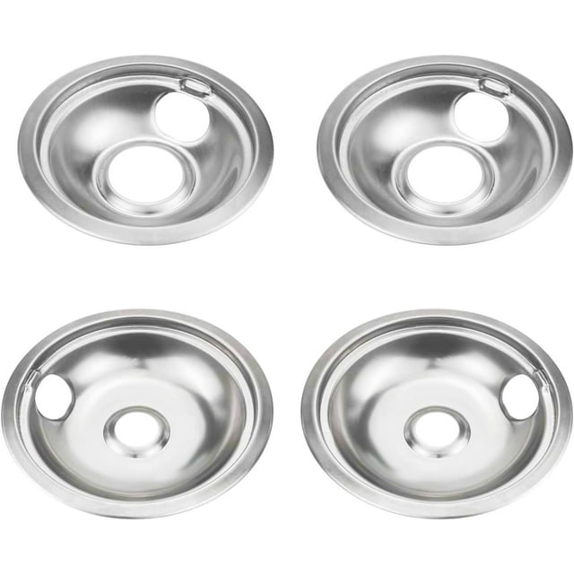 Stove Burner Drip Pans for Whirlpool 4 Pack