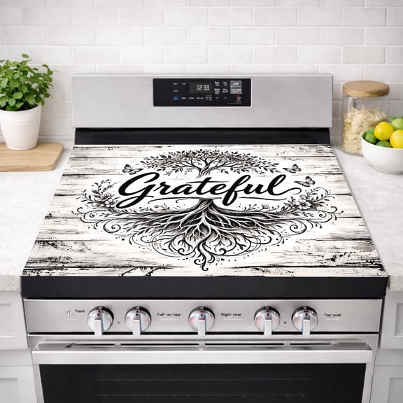 AOHMPT Stove Cover 28x20 inch, Heat Resistant Anti-Scratch Cooktop Protector Kitchen Decor for Electric Glass Cooktops Diatomaceous Earth