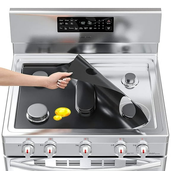 Stove Cover,Stove Top Protectors for Samsung Gas Range,0.4 mm Thick Reusable Gas Stove Burner Covers,Non-Stick Stove Liner Compatible With Samsung Gas Stove,Washable Stove Protector