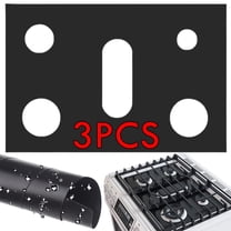 Stove Cover for Samsung Gas Range, Reusable Gas Stove Burner Covers, Non-Stick Stovetop Liner (Black, 3Pcs)