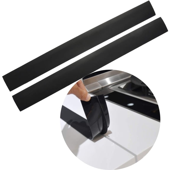Stove Gap Covers,2 Pack Kitchen Stove Counter Silicone Gap Filler between wall and cabinet,Counter Gap Covers for Stoves,21 Inches,Black
